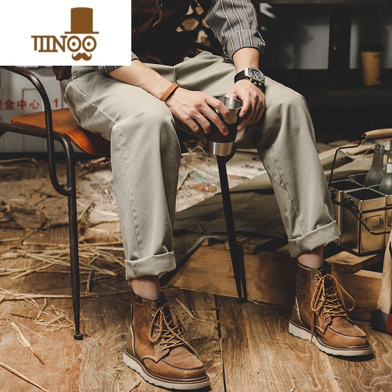YANXU美式工装裤子男春季宽松直筒2023年新款休闲裤男百搭简约锥形长裤高清大图