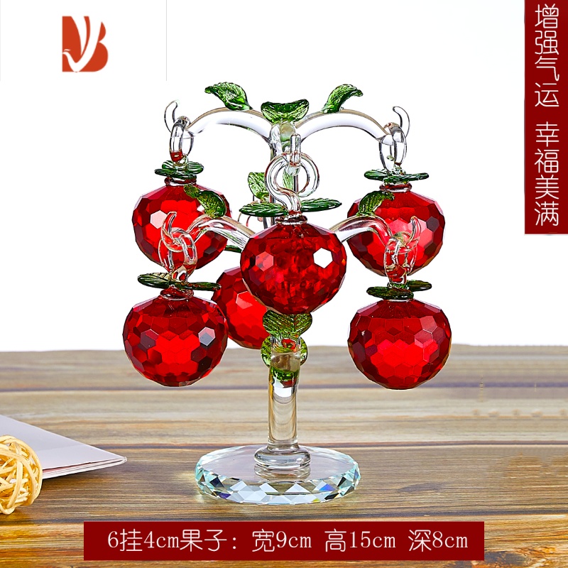 三维工匠水晶苹果树招财树客厅创意装饰摆件玄关电视柜酒柜招财家居装饰品高清大图