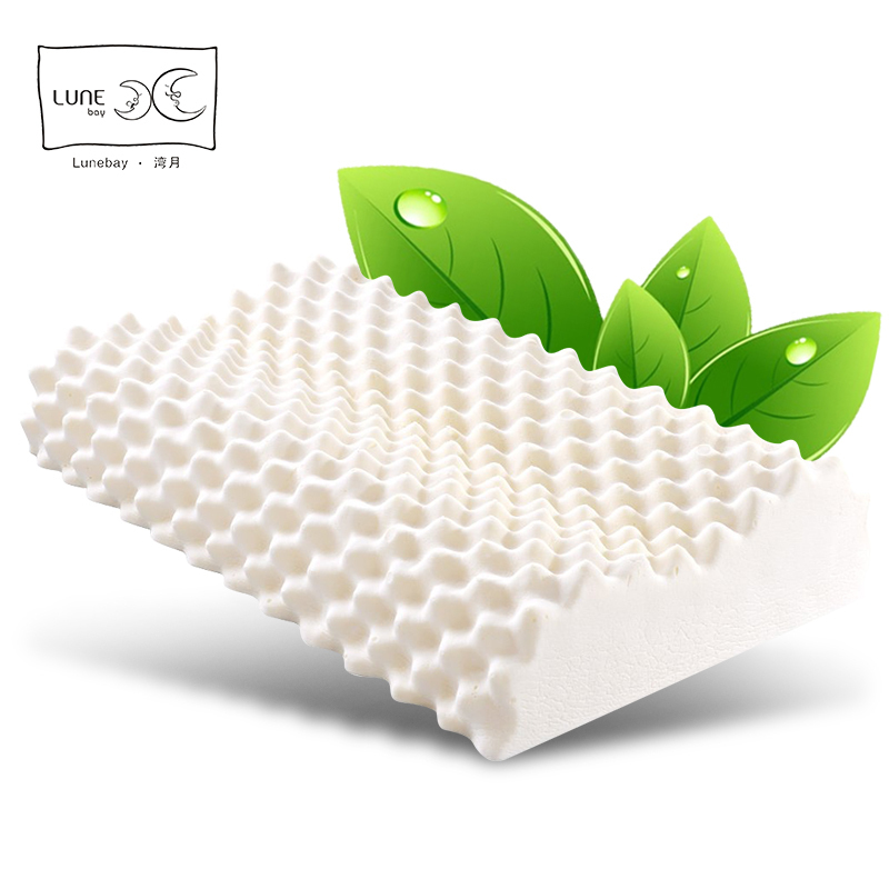 湾月(LUNEBAY)枕芯 泰国天然进口乳胶枕头 按摩颈椎橡胶护颈枕乳胶枕 夏季透气高低双面多功能男女单人 61*37高清大图