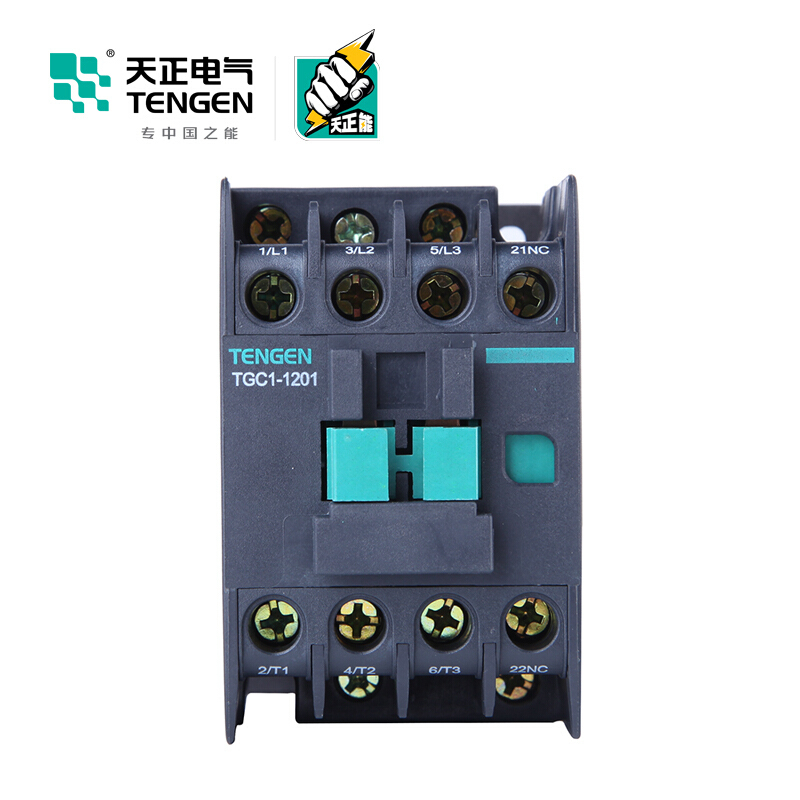 天正电气TGC1-1201 380V 50Hz 12A 3NO 1NC 3P 02010180038 交流接触器