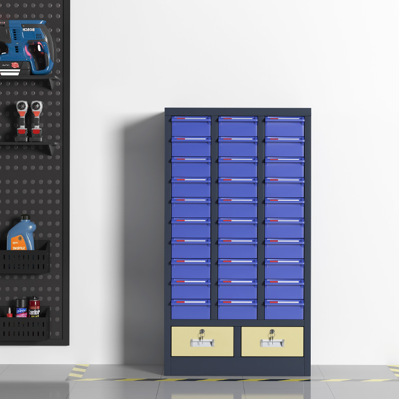 臻远 ZYLJG-W84 零件柜抽屉式工具柜电子元件柜螺丝柜物料柜 30抽蓝色无门加二斗大号高清大图
