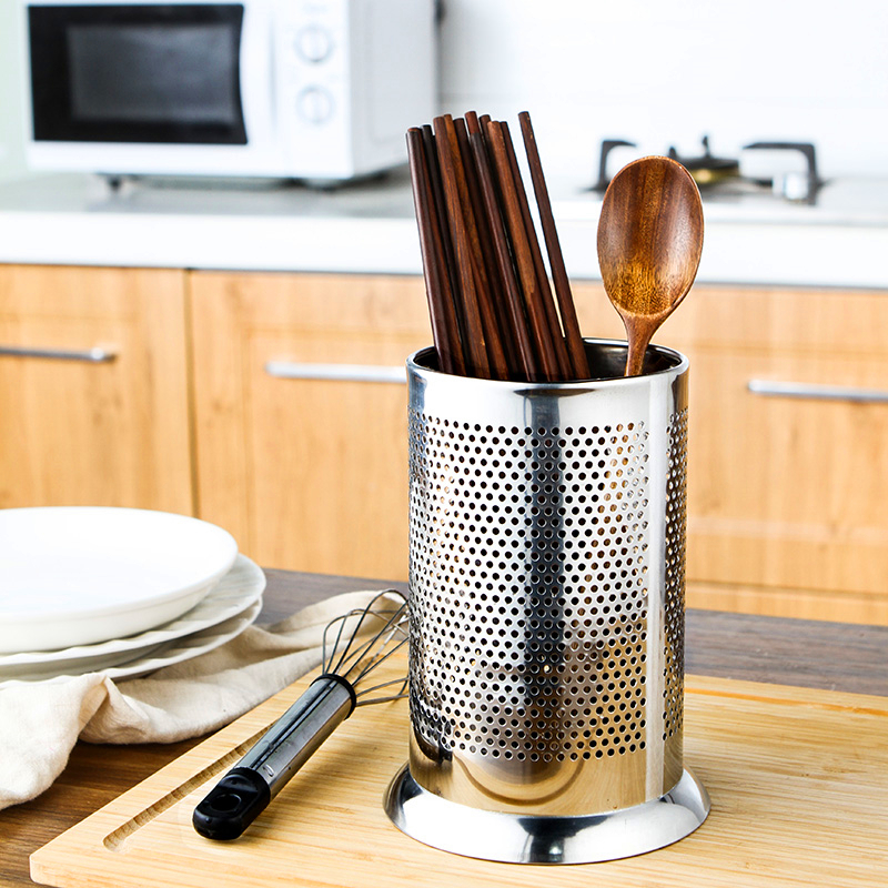 不锈钢筷子筒筷子沥水架镂空桌面立式筷子收纳盒餐厅吸管竹签收纳筒厨房餐具收纳篮映源图片 高清实拍大图 苏宁易购