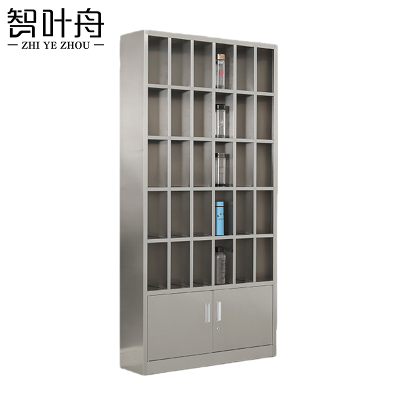 智叶舟不锈钢水杯柜30格90*25*180cm台高清大图
