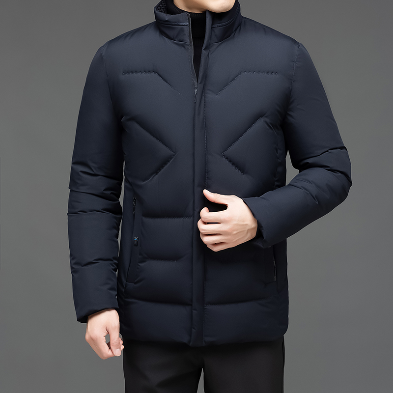 冬季男士羽绒棉服爸爸装加绒加厚棉衣外套中老年人棉袄保暖男上衣棉衣