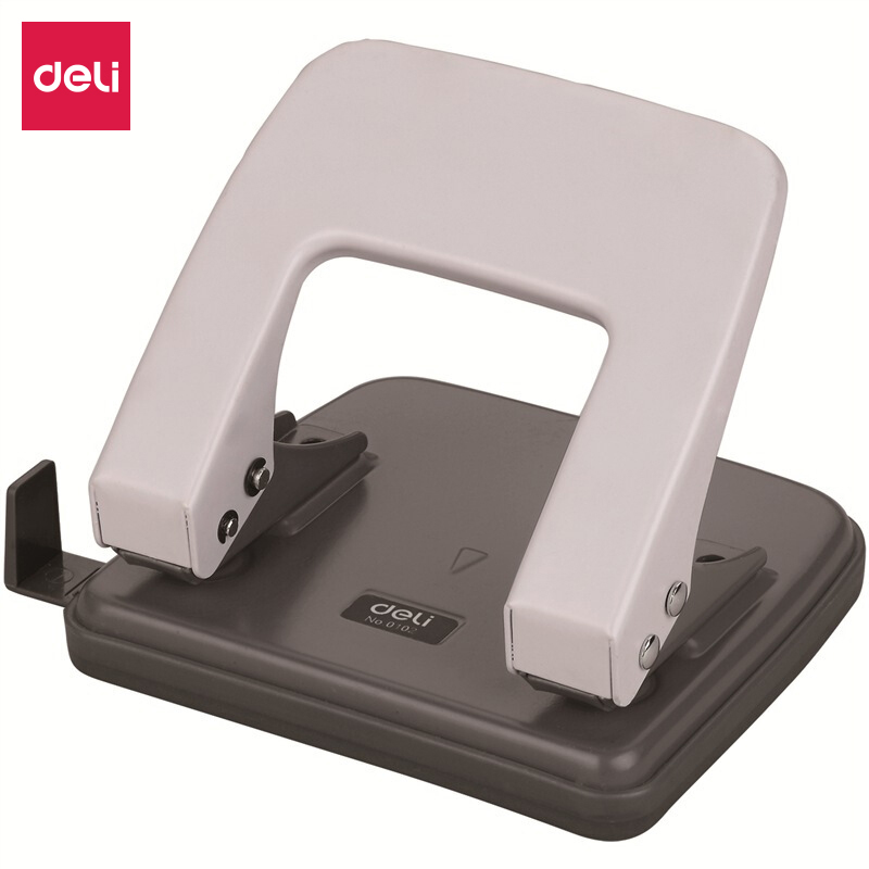 得力0102 φ6mm可打20页两孔打孔器打孔机(带标尺) 中号混色