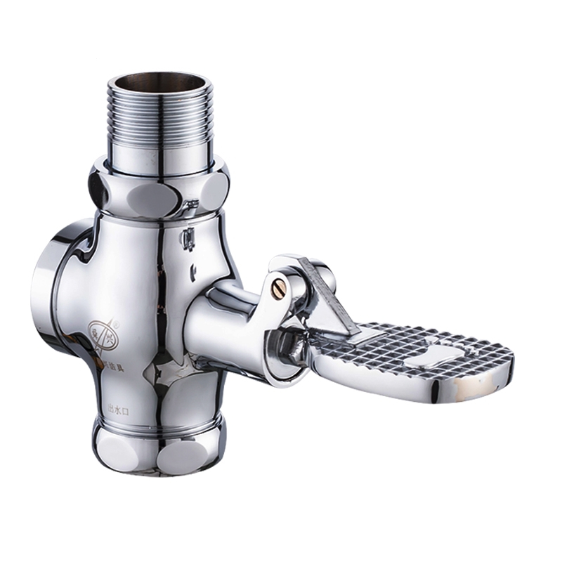 厕所脚踏冲水阀蹲便器脚踩式冲洗阀闪电客卫生间公共大便延时阀门全铜