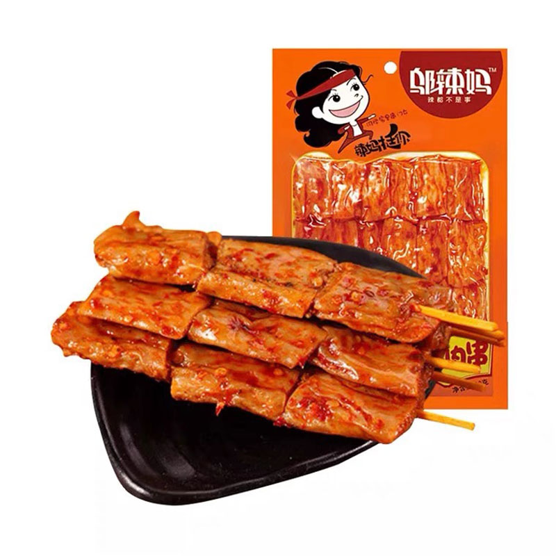 邬辣妈 素羊肉串90克湖南特产香辣 麻辣味零食小吃办公室零食辣条儿时小吃豆干高清大图