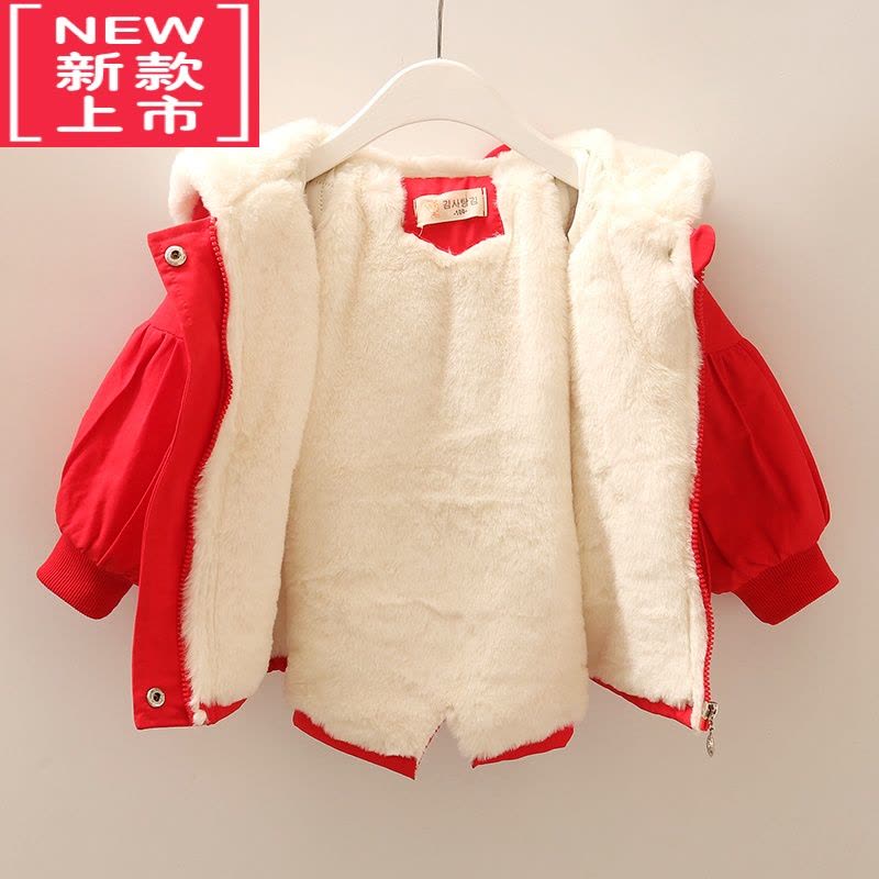 可莉允女童棉服冬装2022新款儿童加绒洋气翅膀冬季派克服女宝宝风衣外套图片