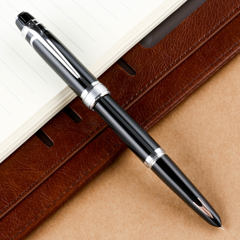 英雄hero经典100钢笔14k金笔尖老款式签字笔礼物送礼盒套装墨水笔视频