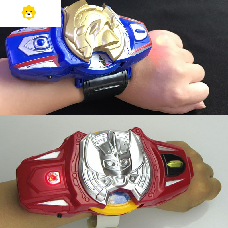 真智力银河维克特利变身器玩具奥特融合手镯发声发光可带手环手表 蓝