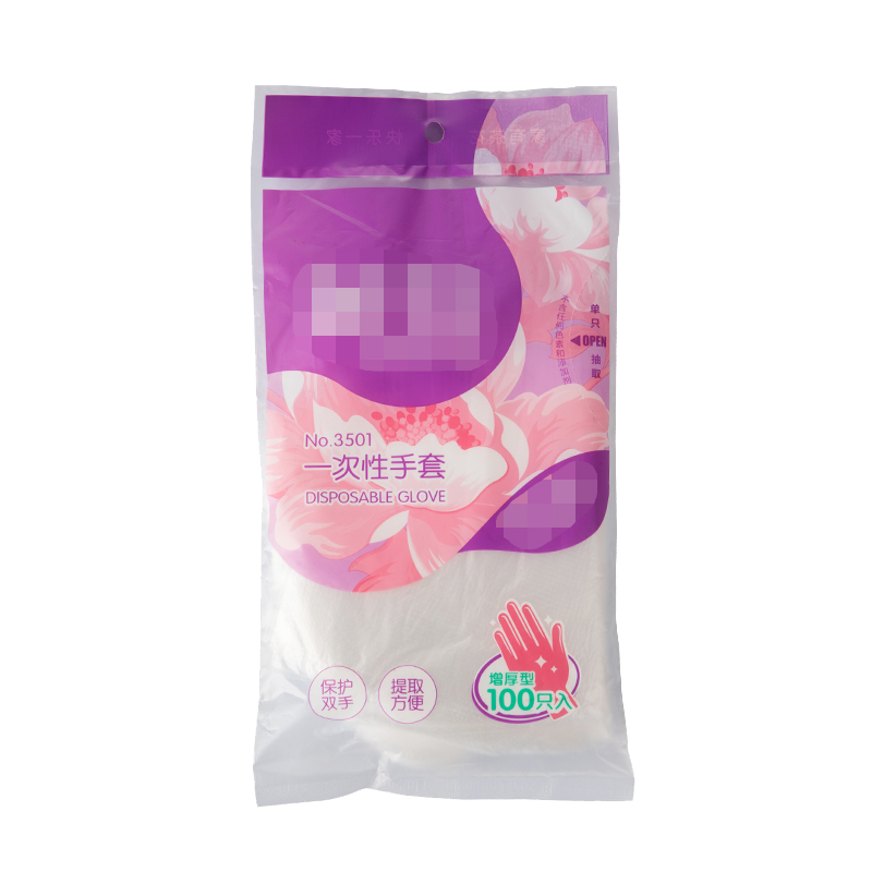 茶花 一次性手套加厚型薄膜手套100只/包 3501 (5包起订)