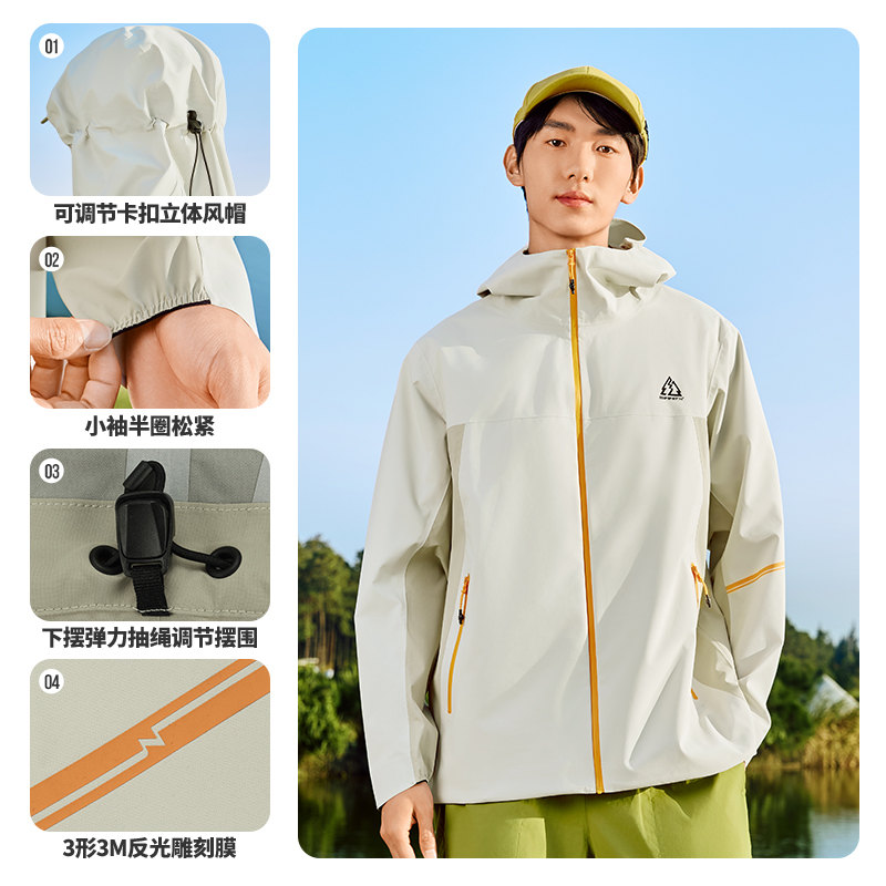 361°冲锋衣男新款防风防水冲锋衣男士微宽松户外运动外套高清大图
