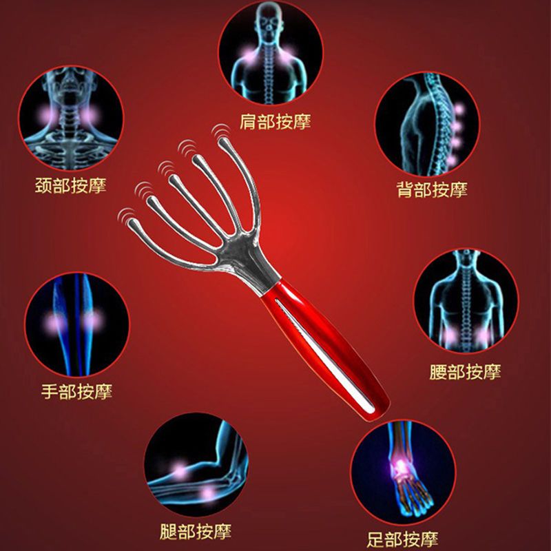 怡康头部按摩爪神器电动头部按摩器脑部头皮八爪仪震动揉捏机家用 白色