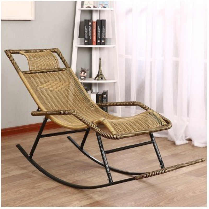 尋木匠夏季户外午休躺椅50岁四季铁椅摇摇椅春秋季客厅室内仿藤椅藤