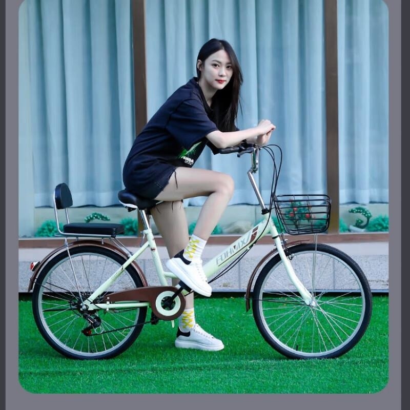 折叠自行车免安装轻便单车男女通用成人学生22 24寸免充气高清大图