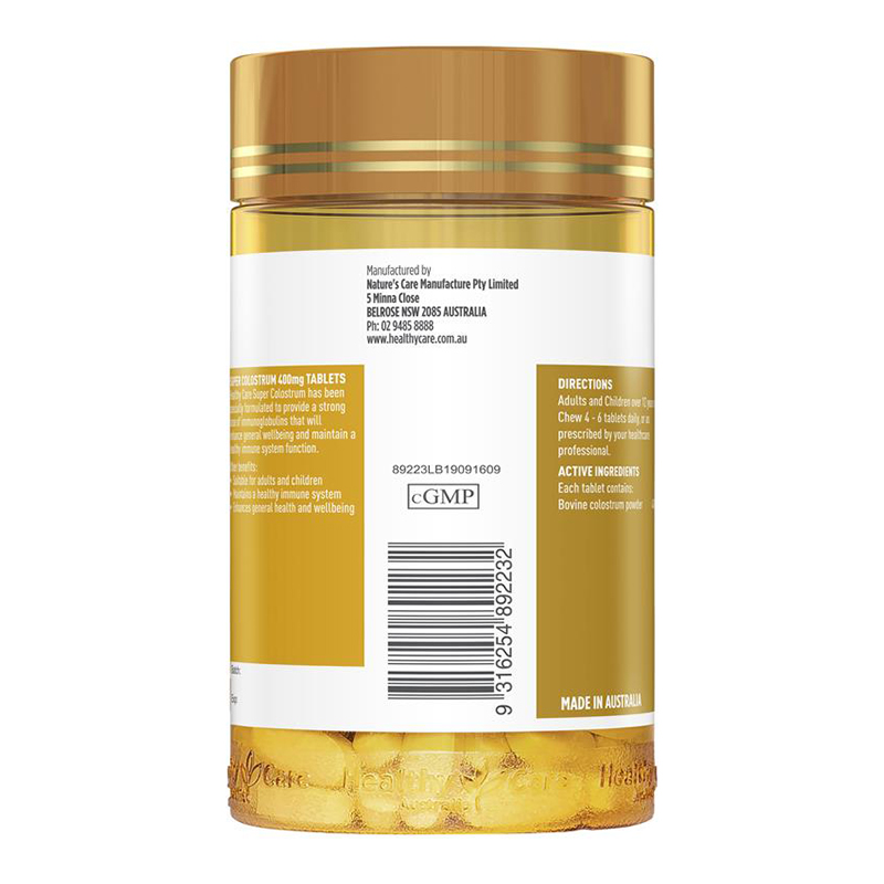 澳世康(Healthy Care)牛初乳咀嚼片200粒/瓶装 澳洲进口膳食营养补充剂 高钙高蛋白 效期25.8高清大图