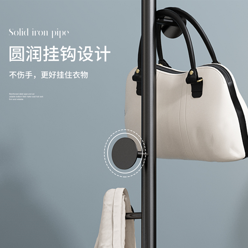 戴劲 大理石铁艺衣帽架落地简易衣服卧室家用置物收纳简约现代挂衣架子 黑色大理石+金色树枝高清大图