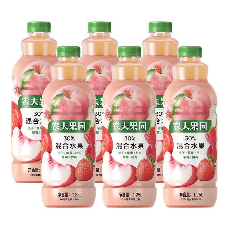 农夫山泉农夫果园30%桃苹果芭乐1*6*1.25l纸箱装