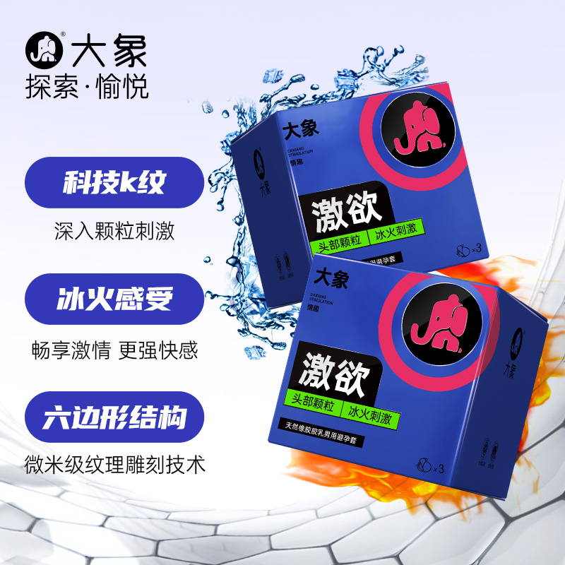大象避孕套10只装冰火纹男女G点情趣超薄带刺大颗粒螺纹激情成人情趣性用品安全套套byt高清大图