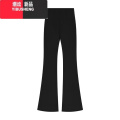 YIBUSHENG灰色微喇叭裤女季高腰显瘦长裤休闲裤运动裤瑜伽裤辣妹黑色裤瑜 S 黑色