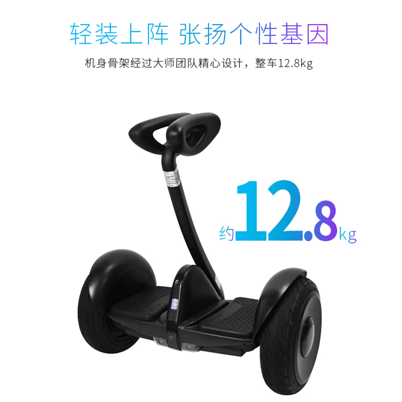 荣盈达（Rulind）F3自平衡车杆儿童两轮成人电动代步车智能体感带扶杆APP体感车智能10.5寸 黑色