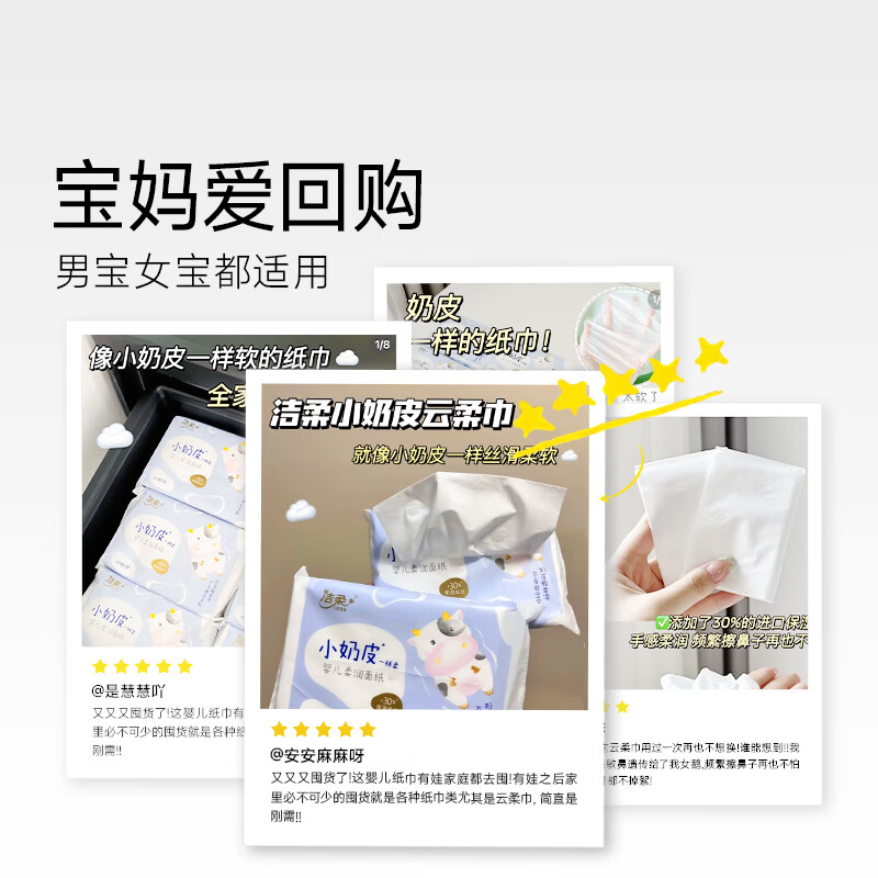 洁柔LR212-12EP洁柔牌柔润(柔滑)纸面巾(Lotion软抽)小奶皮100抽3层(12包装)高清大图