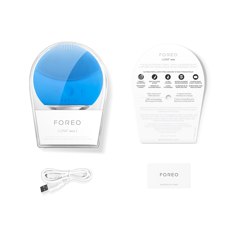 FOREO斐珞尔LUNA mini2代露娜硅胶电子美容仪电动洁面仪毛孔清洁器洗脸刷 海军蓝