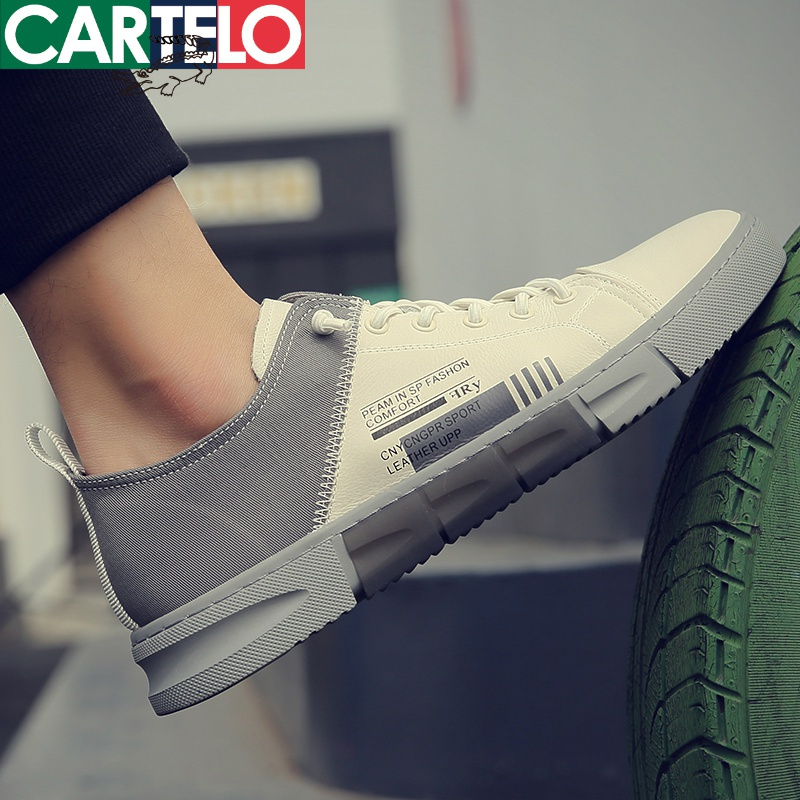 [线下专柜同款]卡帝乐鳄鱼(CARTELO)新款鞋子男时尚休闲鞋男士潮流板鞋百搭帆布鞋