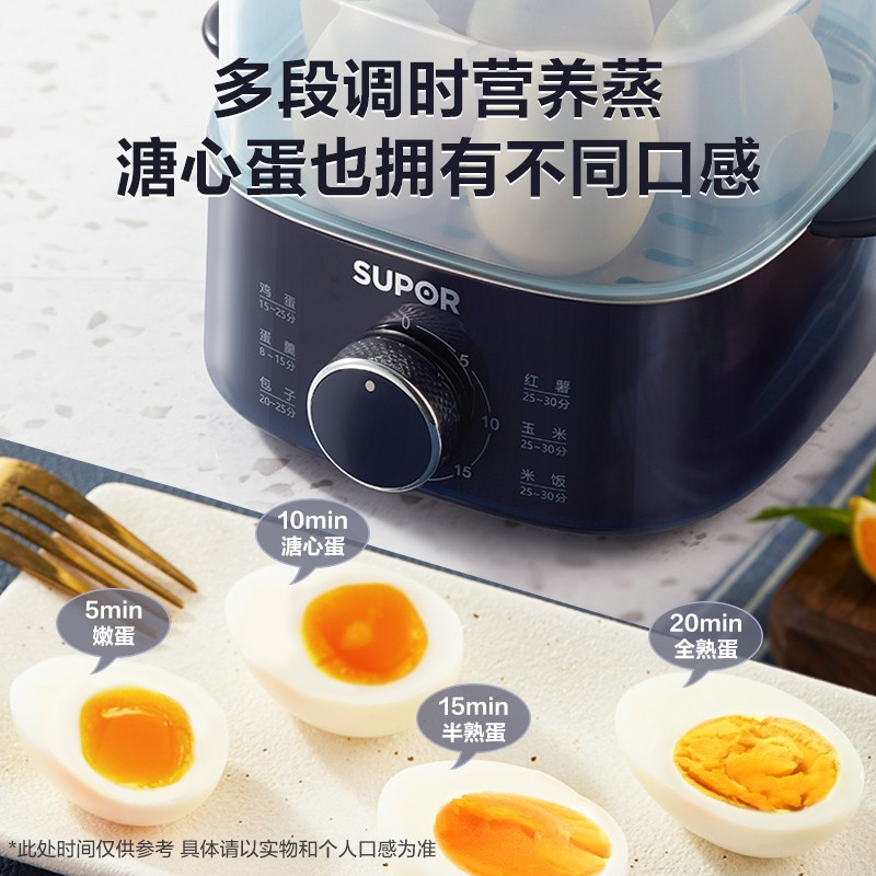苏泊尔(SUPOR)煮蛋器 家用蒸蛋锅旋钮可定时煮蛋羹机双层蒸蛋器 迷你鸡蛋羹蒸锅煮蛋神器 Z15FK853
