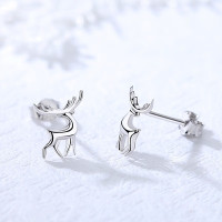 鑫铂尼耳钉女新款小鹿气质个性一路有你耳饰七夕情人节送闺蜜老婆媳妇