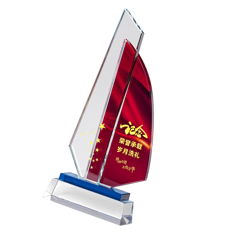 优彩嘉 政治生日纪念奖杯 水晶五星旗帜款 J-15 单位:个高清大图