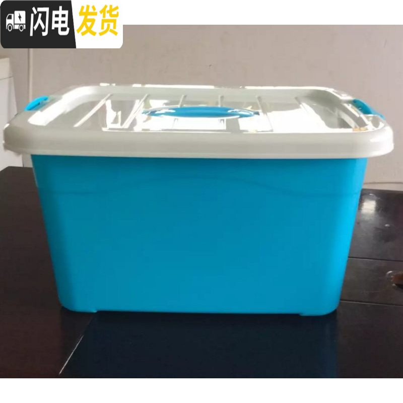 三维工匠收纳箱塑料特大号衣服储蓄储物箱玩具整理箱有盖收纳盒三件套高清大图