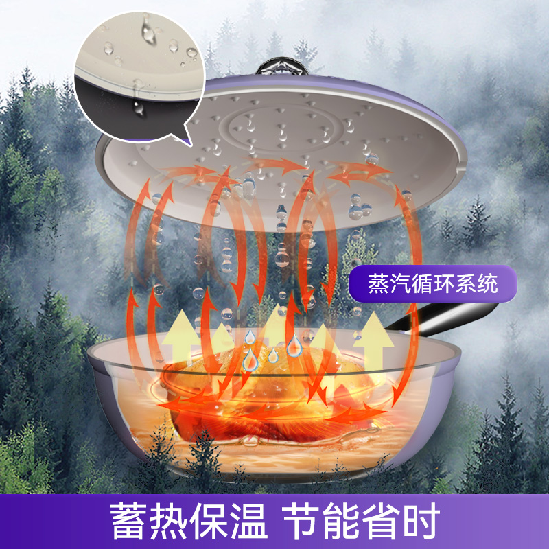 帝伯朗零氟系列钛纳菱格氧吧锅32cm 蓝色DBL-YBG02高清大图