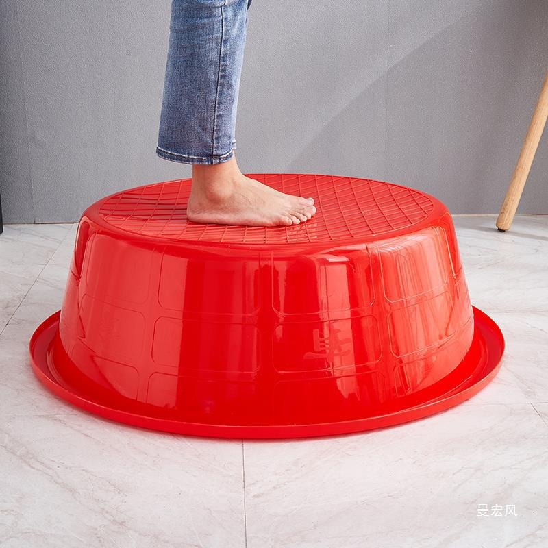 丽佳邦家用大号塑料盆加厚【直径60cm】特厚红盆