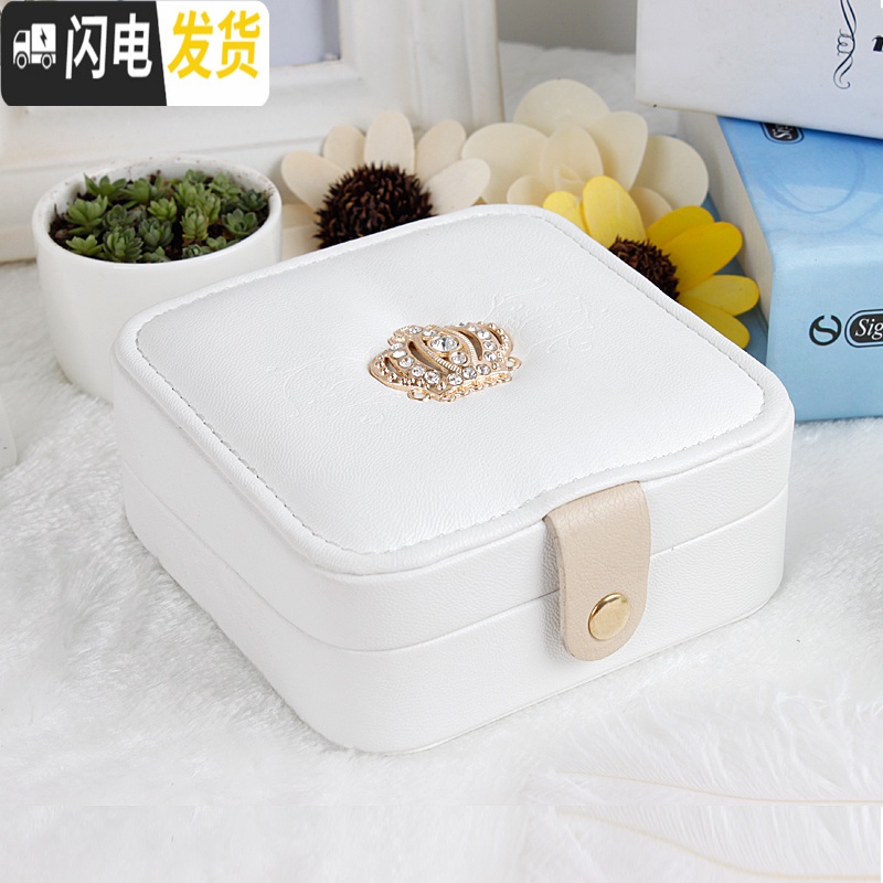 三维工匠首饰盒网红首饰收纳盒项链戒指耳环盒饰品盒日韩便携迷你小高清大图
