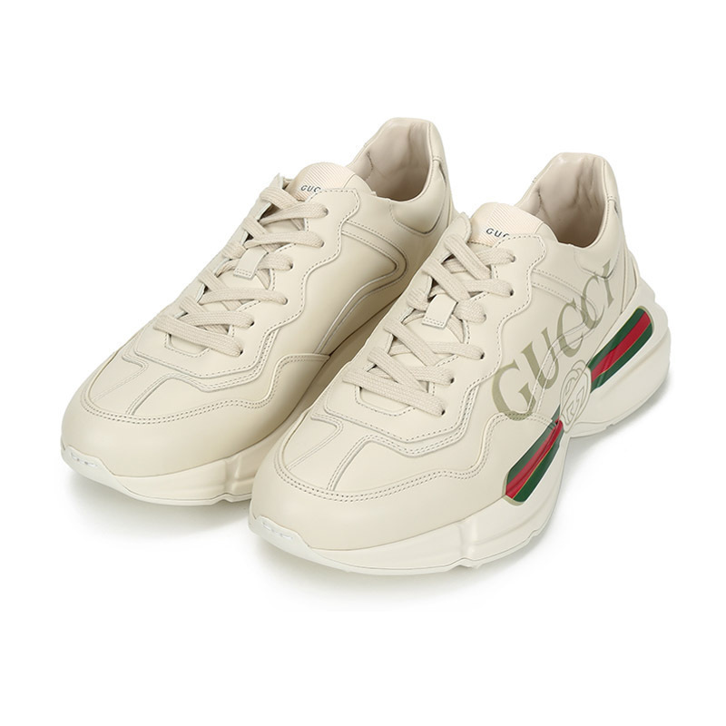 gucci古驰男士rhyton系列皮革系带休闲运动鞋老爹鞋500877drw00