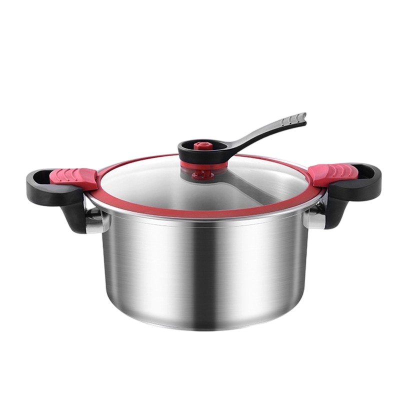 梵澜狸304不锈钢微压锅 复合底带盖汤锅小型压力锅D71 个高清大图