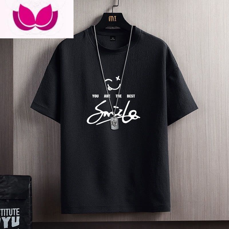 七斓冰丝短袖t恤男速干透气宽松薄款加大码胖子运动夏季健身衣服夏装图片