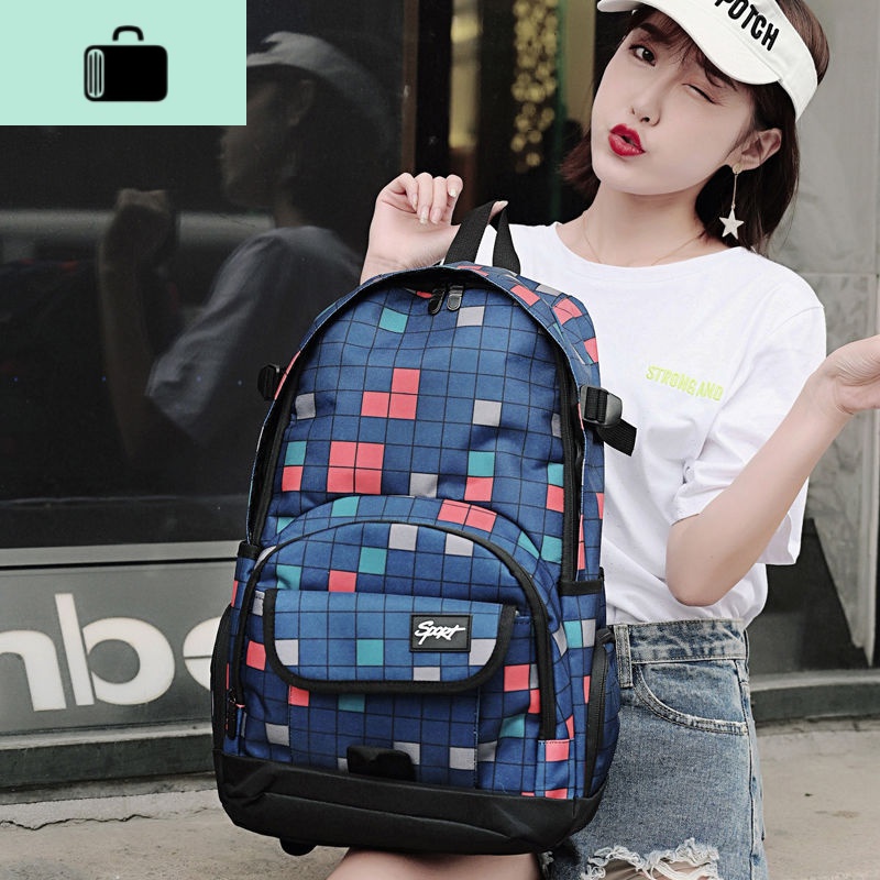 双肩包女2020潮流印花防水旅行背包男韩版初中生大容量中学生书包NEWLAKE高清大图