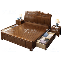 臻远 ZY-X164 实木床抽屉款 1.8m+2个床头柜+床垫