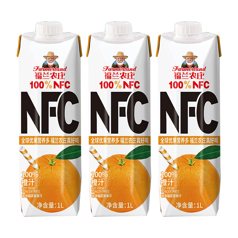 福兰农庄 橙复合果汁 1L 瓶高清大图