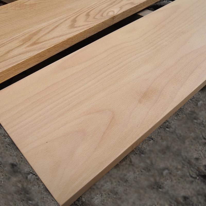 榉木墙上置物架实木板一字隔板客厅电视墙面搁板北欧卧室架子打孔