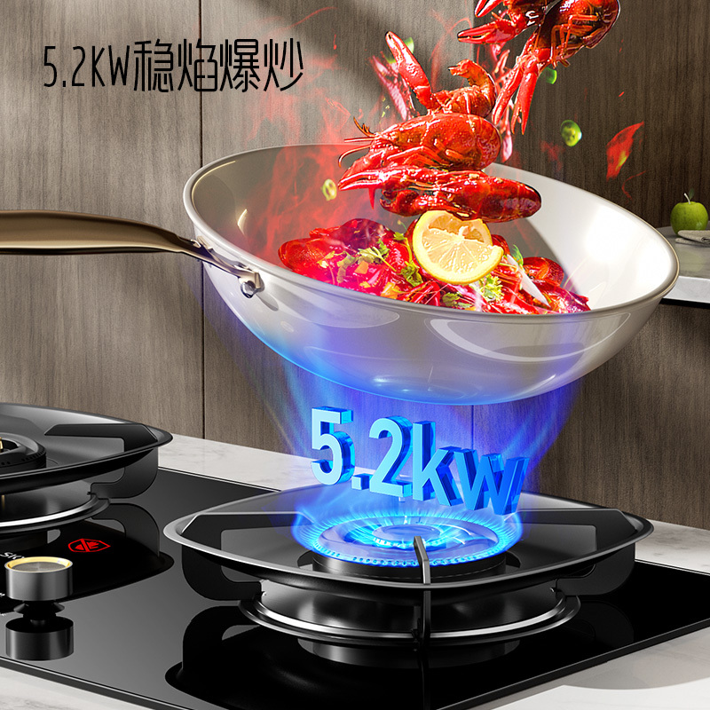 创维(Skyworth)燃气灶双灶具Z215B 双灶定时5.0KW聚能猛火爆炒 台式/嵌入式两用炉具 家用液化气