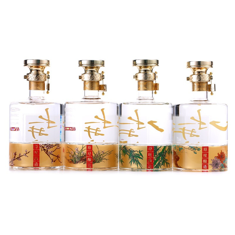 【官方旗舰店】水井坊 梅兰竹菊 礼盒装川酒 浓香型白酒 52° 600mL*4瓶