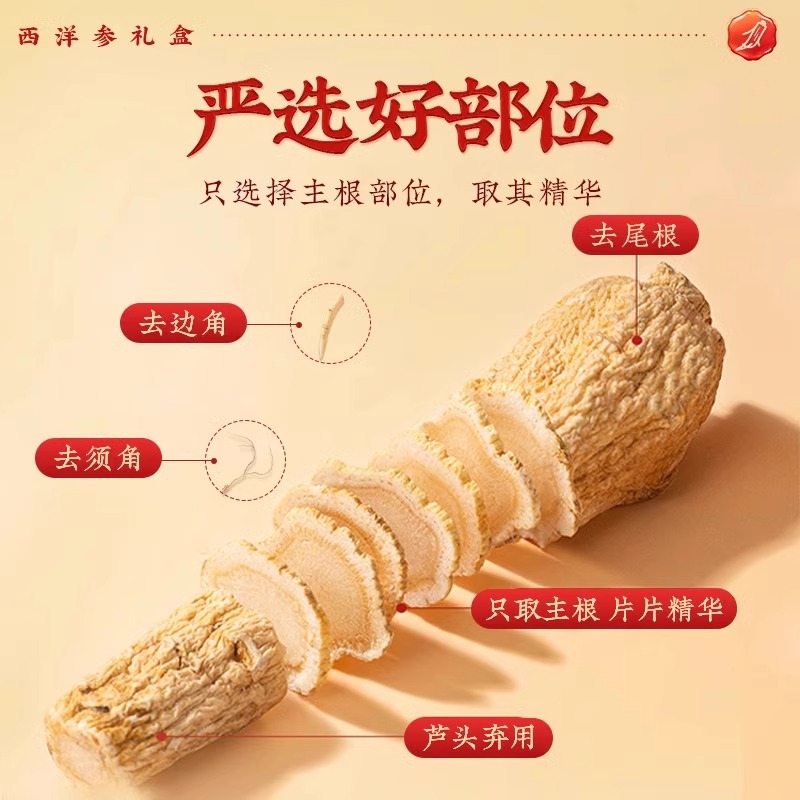 北京同仁堂西洋参礼盒装过节送礼长辈送父母滋补营养品 8g*12瓶官方正品旗舰店高清大图