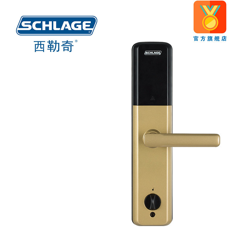 西勒奇（SCHLAGE） SE1201金色 智能锁 指纹锁 密码锁 防盗门锁 指纹密码锁 电子锁