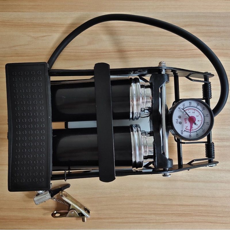 小轿车车载充气泵脚踩打气筒电动车摩托车自行车汽车轮胎打气泵单筒