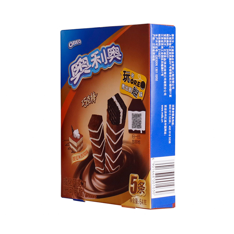 亿滋 奥利奥巧克棒(提拉米苏味)64g/盒夹心饼干小包装儿童休闲零食盒装