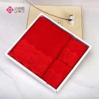 洁丽雅·兰(grace orchid)毛巾礼盒 纯棉健康亲肤泡布玫瑰组合 (2毛巾+1浴巾)装36.5*32.5*6.5