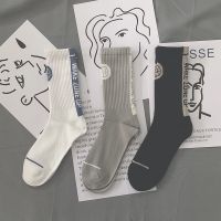 黑白色浅口新款秋季袜子女网红可爱韩版中筒ins原宿风日系长筒袜